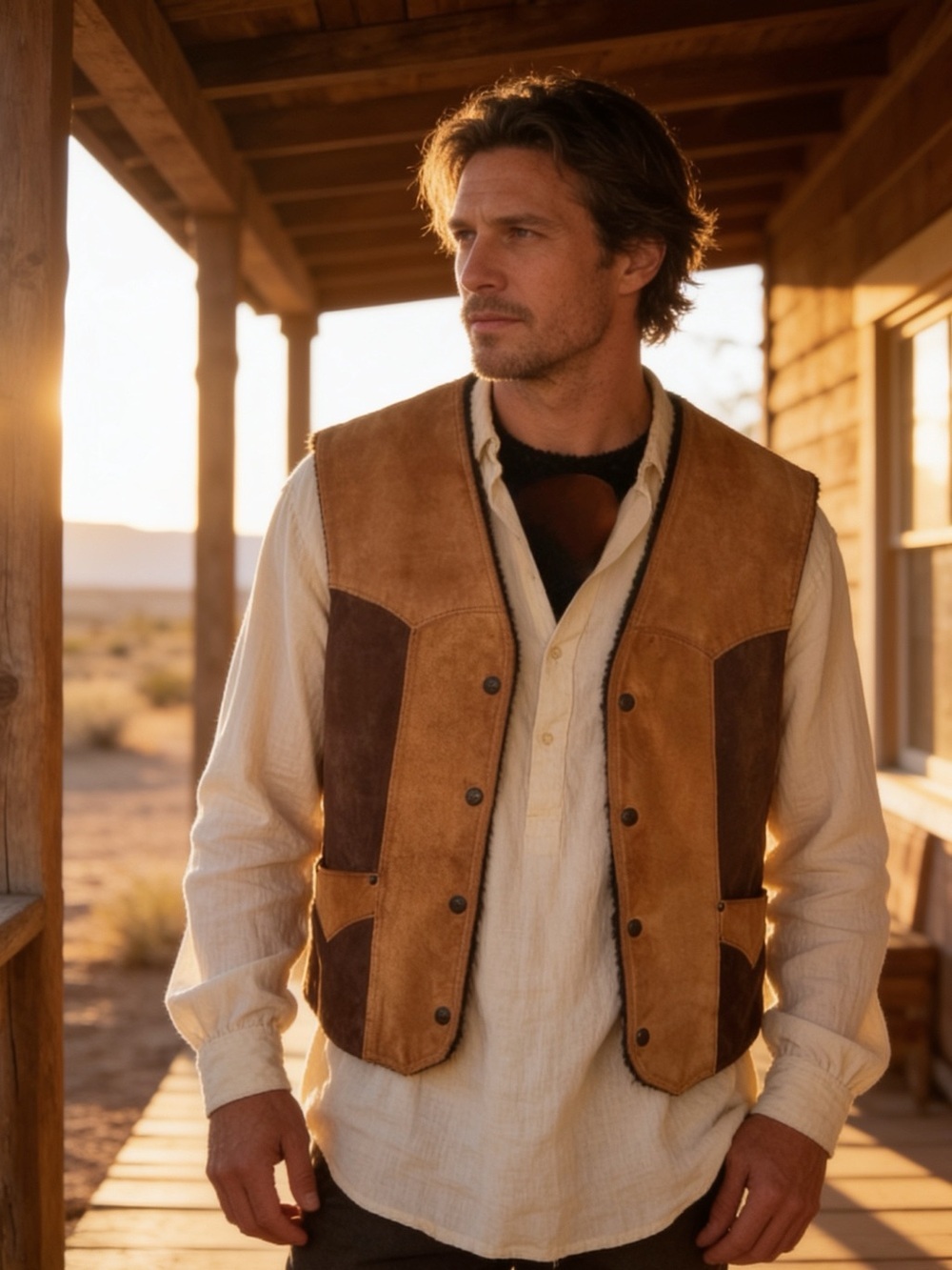 Pioneer Wear Genuine Leather Suede, Sherpa lined Iconic Americana western style
